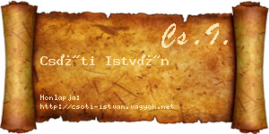 Csóti István névjegykártya